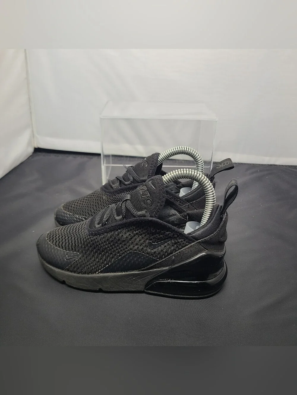 Nike Air Max 270 Triple Black Sneakers,AO2372-006 kids Toddler size 12C
